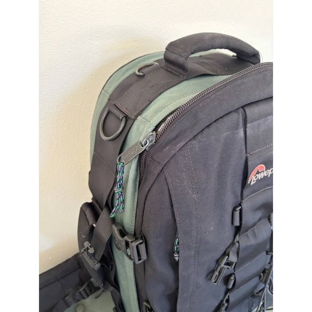 Lowepro AW Pro Photo Trekker Camera Backpack Black Green Large Padded Bag